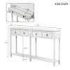 Console Table Sofa Table for Entryway with Drawers and Long Shelf Rectangular