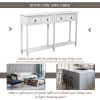 Console Table Sofa Table for Entryway with Drawers and Long Shelf Rectangular