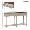 Console Table Sofa Table for Entryway with Drawers and Long Shelf Rectangular