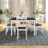 5-Piece Dining Table Set Home Kitchen Table and Chairs Wood Dining Set