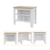 Austin 2 Piece Kitchen Set, Upper Wall Cabinet + Kitchen Island , White /Walnut