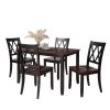 5-Piece Dining Table Set Home Kitchen Table and Chairs Wood Dining Set