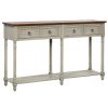 Console Table Sofa Table for Entryway with Drawers and Long Shelf Rectangular