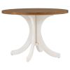 Mid-Century Solid Wood 5-Piece Round Dining Table Set, Kitchen Table Set with Upholstered Chairs for Small Places