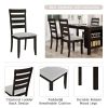 Farmhouse Wood 5-Piece Dining Table Set with 2-Tier Storage Shelves,Kitchen Set for 4 with Padded Dining Chairs