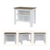 Norfolk 2 Piece Kitchen Set, Kitchen Island + Upper Wall Cabinet , White /Walnut