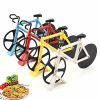 Stainless Steel Bicycle Pizza Slicer Double Cutting Wheels with Display Stand Pizza Slicer Sharp Dual