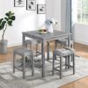 Dining Table, Bar Table and Chairs Set, 5 Piece Dining Table Set, Industrial Breakfast Table Set, for Living Room, Dining Room, Game Room