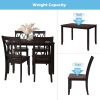 5-Piece Dining Table Set Home Kitchen Table and Chairs Wood Dining Set