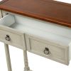 Console Table Sofa Table for Entryway with Drawers and Long Shelf Rectangular