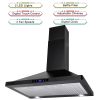 30 Inch Wall Mount Kitchen Hood 350 CFM Range Hood Stove Vented Hood Exhaust Fan