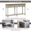 Console Table Sofa Table for Entryway with Drawers and Long Shelf Rectangular