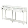 Console Table Sofa Table for Entryway with Drawers and Long Shelf Rectangular