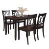 5-Piece Dining Table Set Home Kitchen Table and Chairs Wood Dining Set