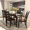 5-Piece Dining Table Set Home Kitchen Table and Chairs Wood Dining Set