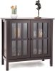 Kitchen Storage Cabinet with 2 Glass Doors, Home Kitchen Dining Wine Cabinet